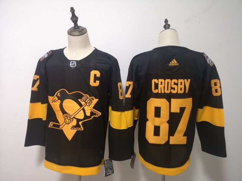 Men Pittsburgh Penguins #87 Crosby Black Adidas Third Edition Adult NHL Jersey->new jersey devils->NHL Jersey